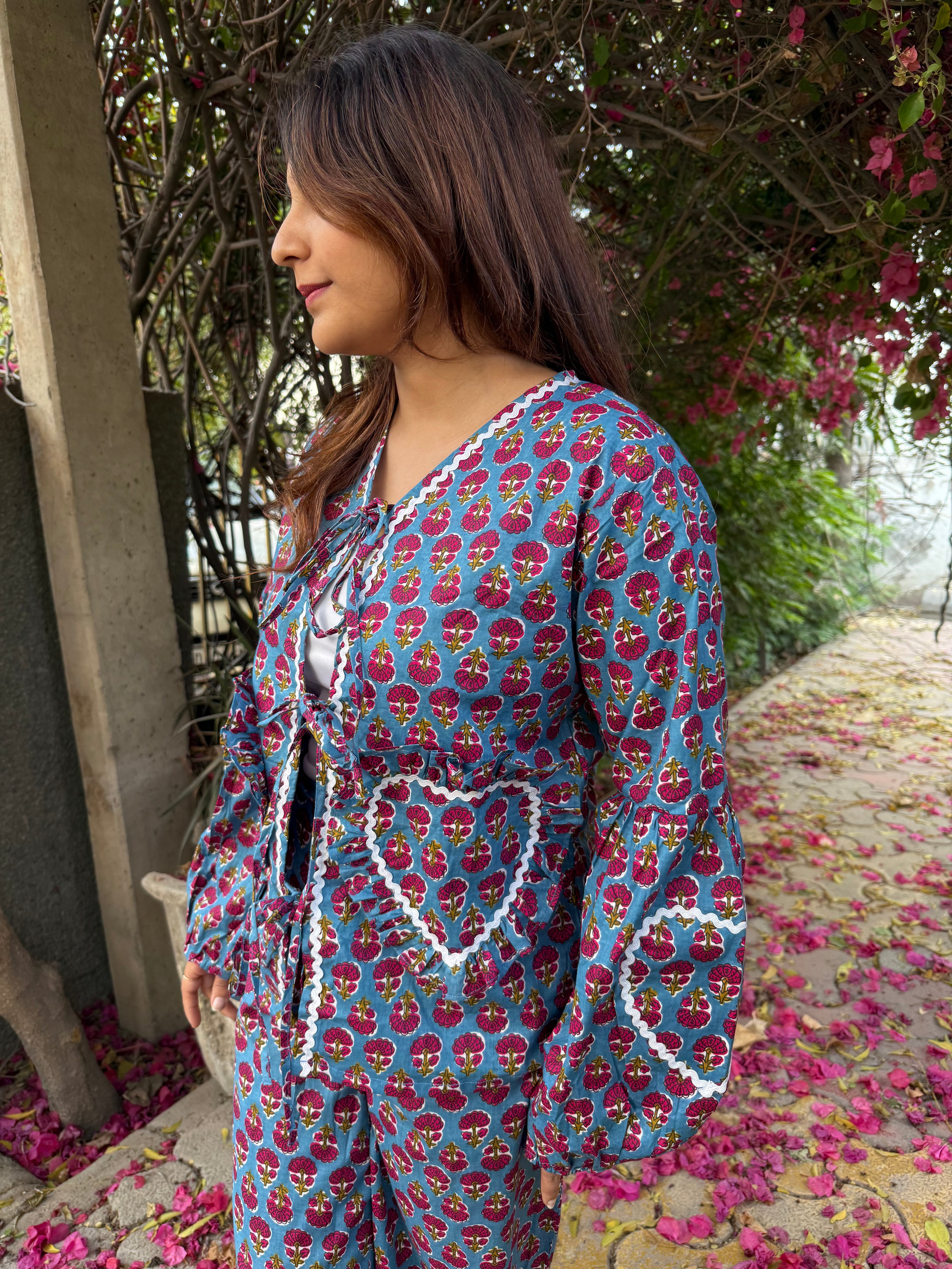 HEART FRONT TIE TOP SET