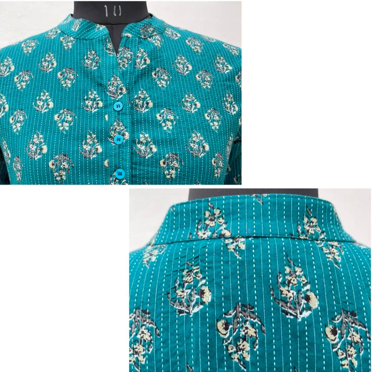 MANDARIN COLLAR LONG STRAIGHT KURTA