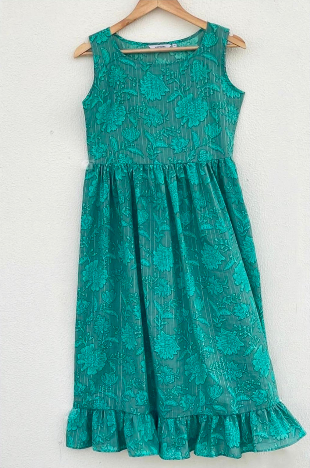 ESSENTIAL MIDI DRESS WITH FRILLED BOTTOM