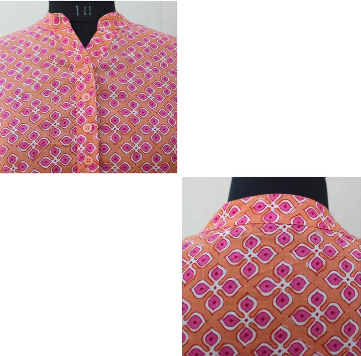 MANDARIN COLLAR SHORT KURTA WITH CURVED HEM