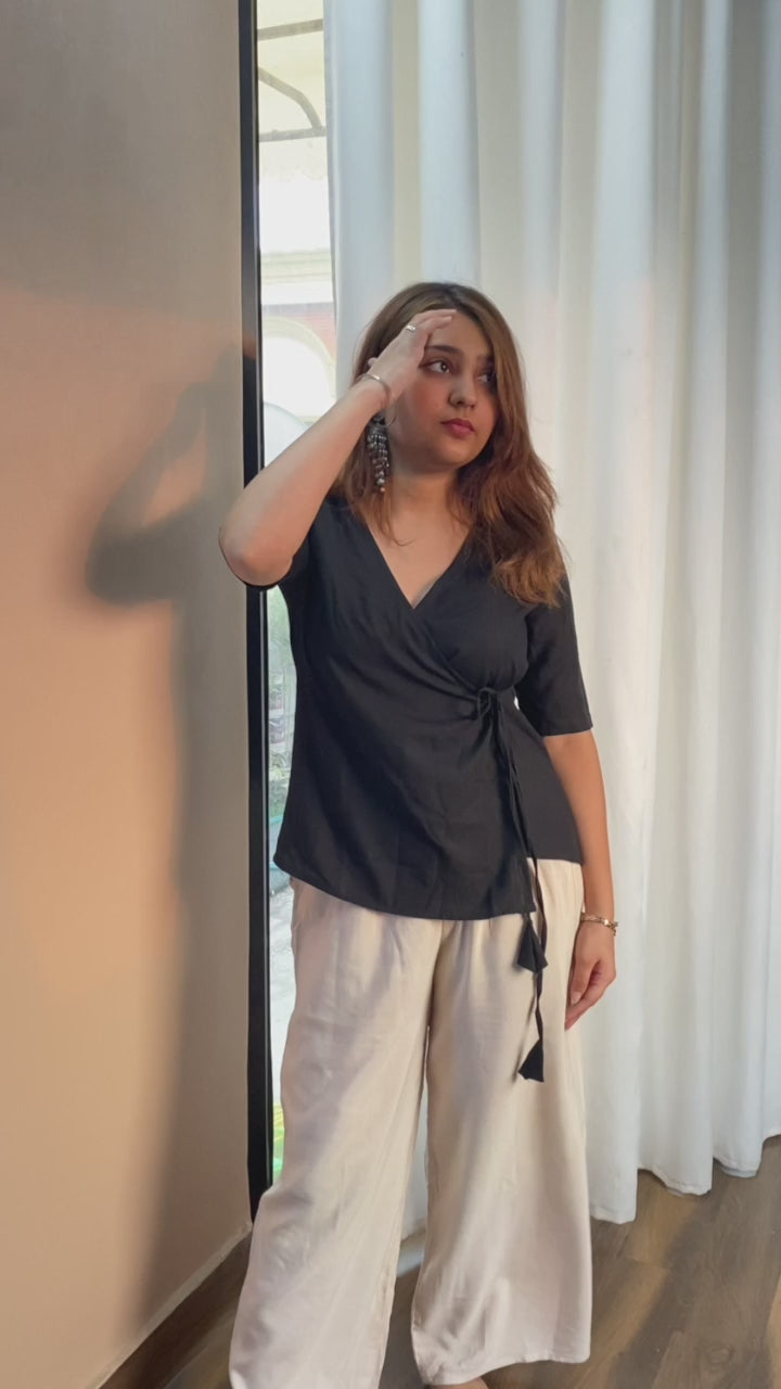 SOLID WRAP-ON CO-ORD SET