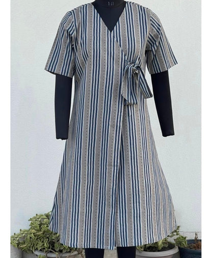 FLARED WRAP ON DRESS WITH ROUND HEM