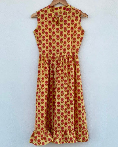 ALINE MIDI DRESS WITH MANDARIN COLLAR