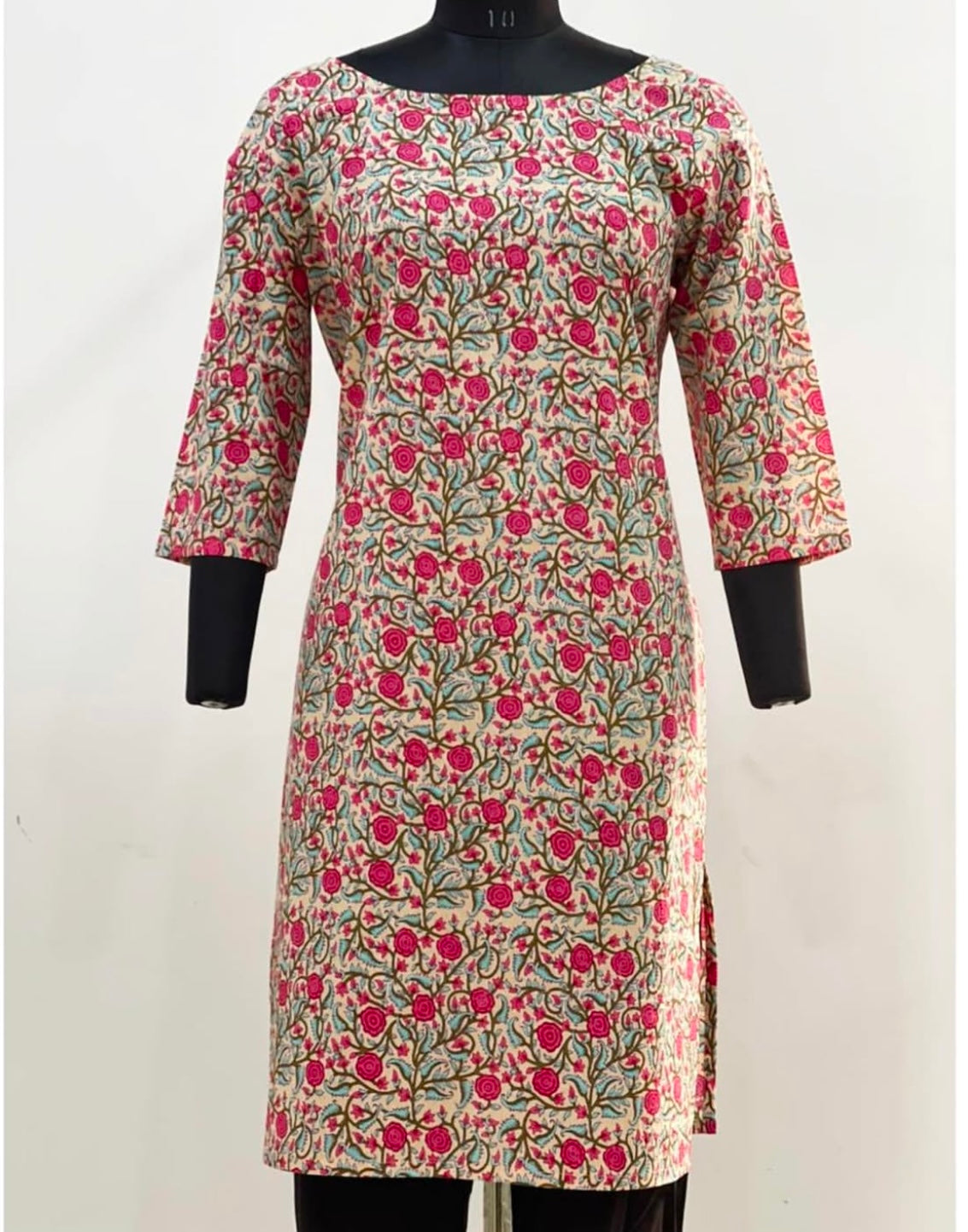 BASIC LONG KURTA WITH BOAT NECK