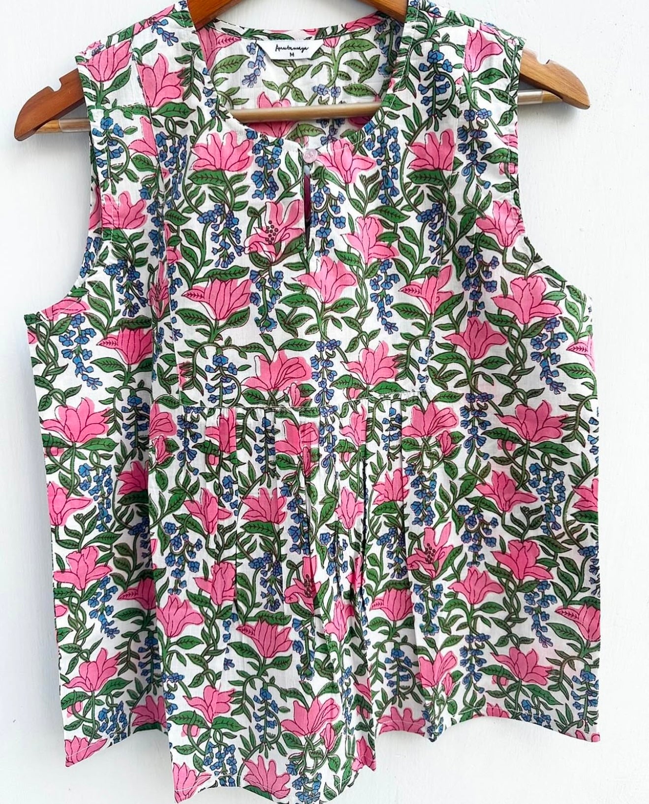 GATHERS TUNIC WITH FRONT BUTTON PANEL