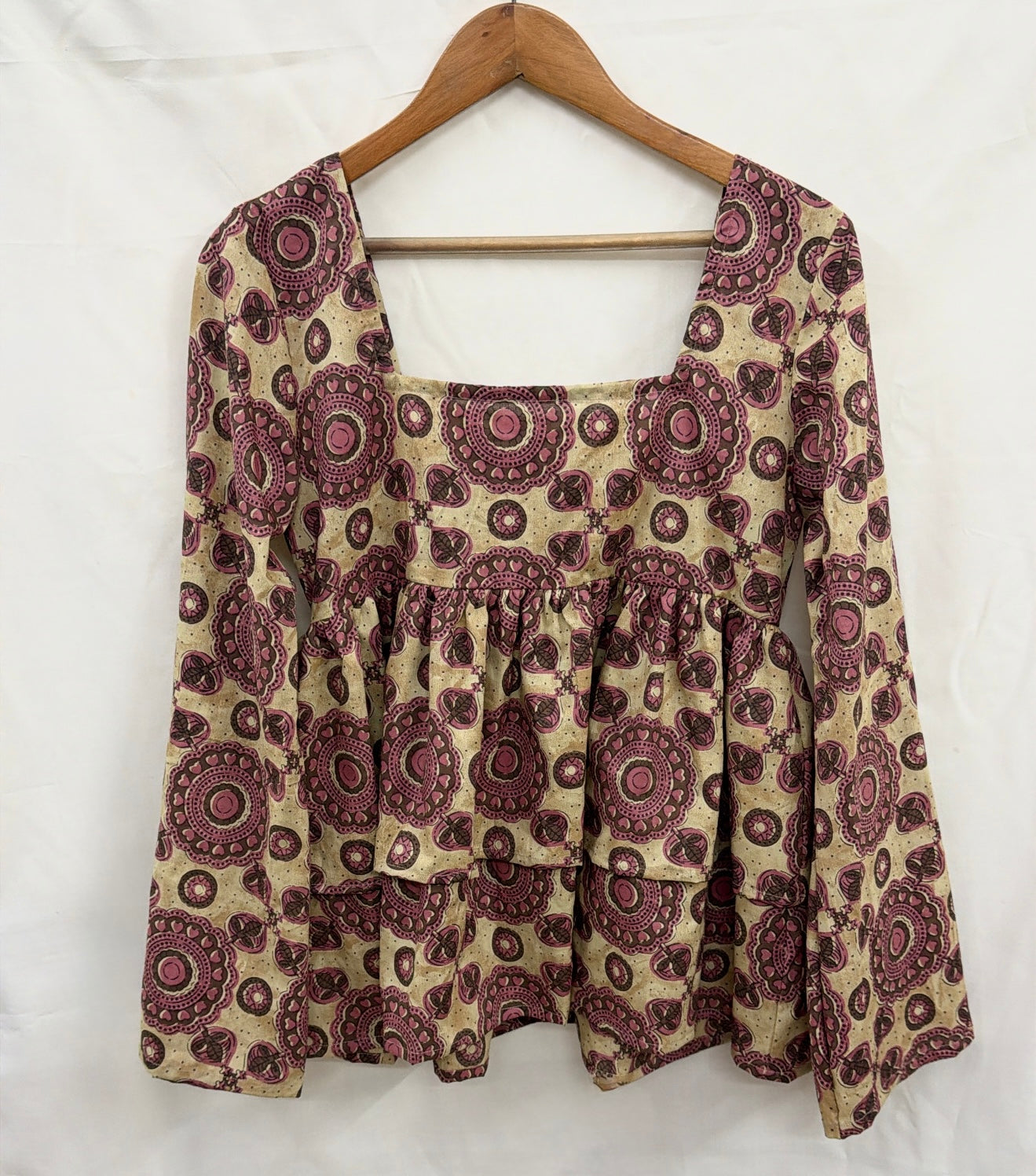 TIERED TOP WITH BELL SLEEVES