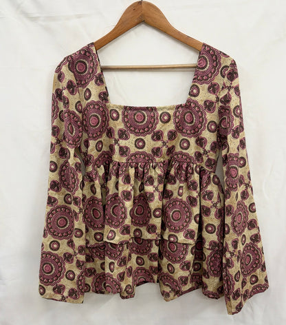 TIERED TOP WITH BELL SLEEVES