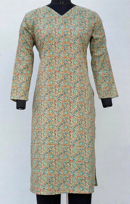 LONG V-NECK KURTA WITH FULL SLEEVES