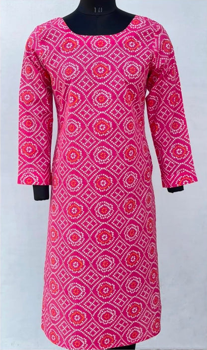LONG ROUND NECK KURTA WITH FULL SLEEVES
