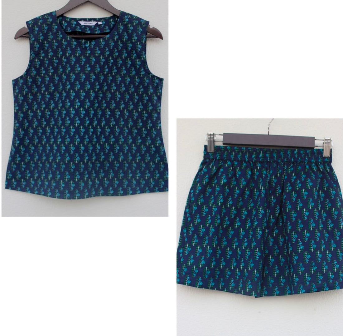 SLEEVELESS BASIC SHORTS SET