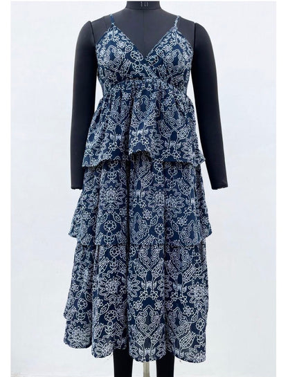 OVERLAPPED TIERED DRESS