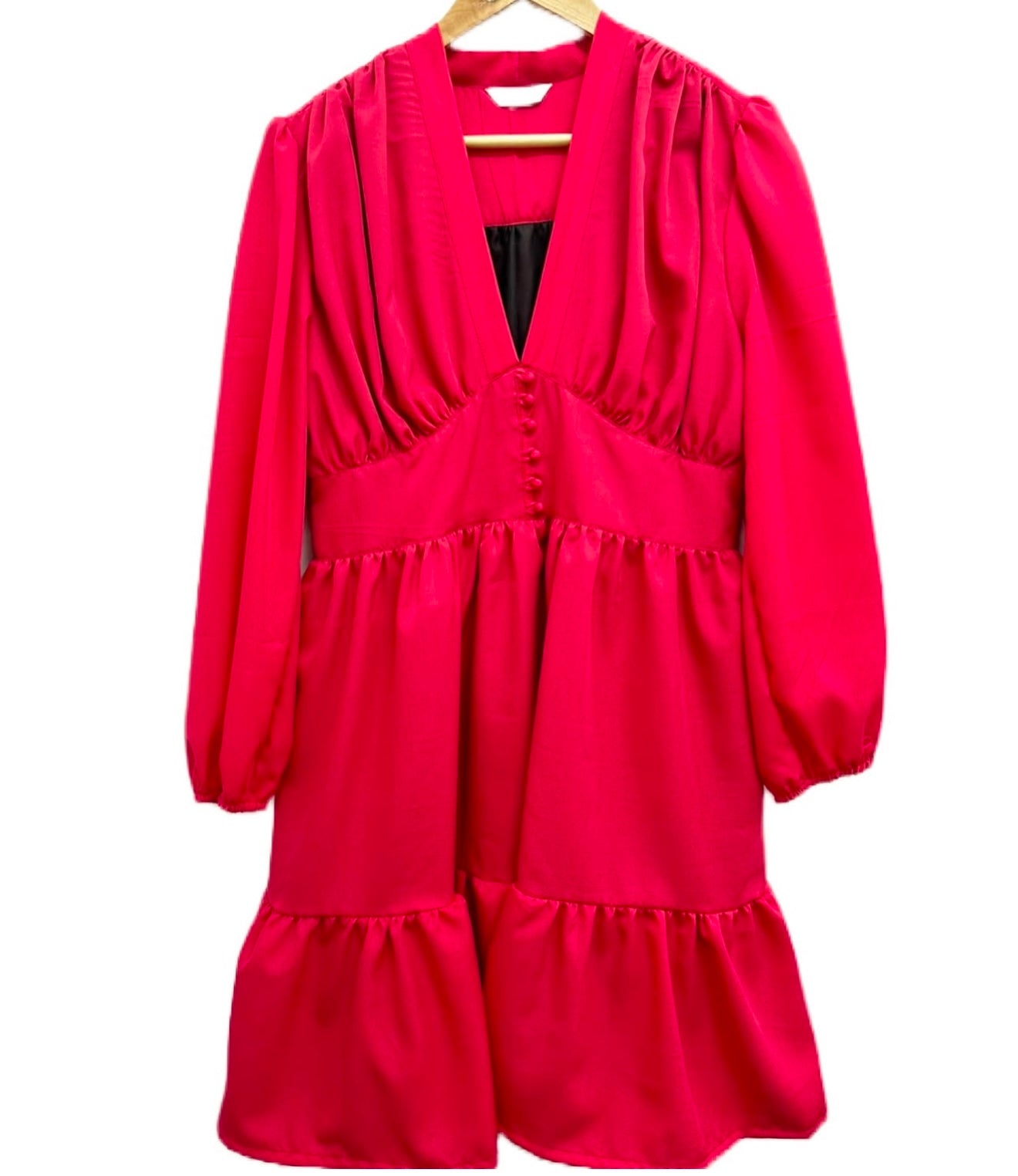 CREPE STYLED DRESS WITH LINING