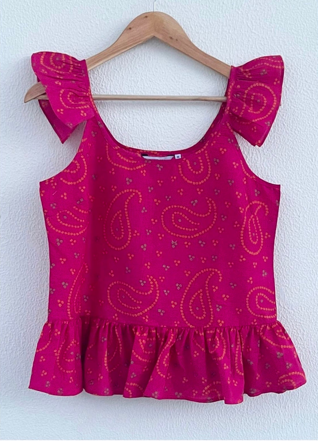 FRILL-TRIMMED STRAPPY TOP
