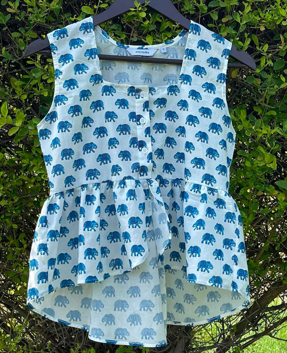 SQUARE NECK UNEVEN TOP