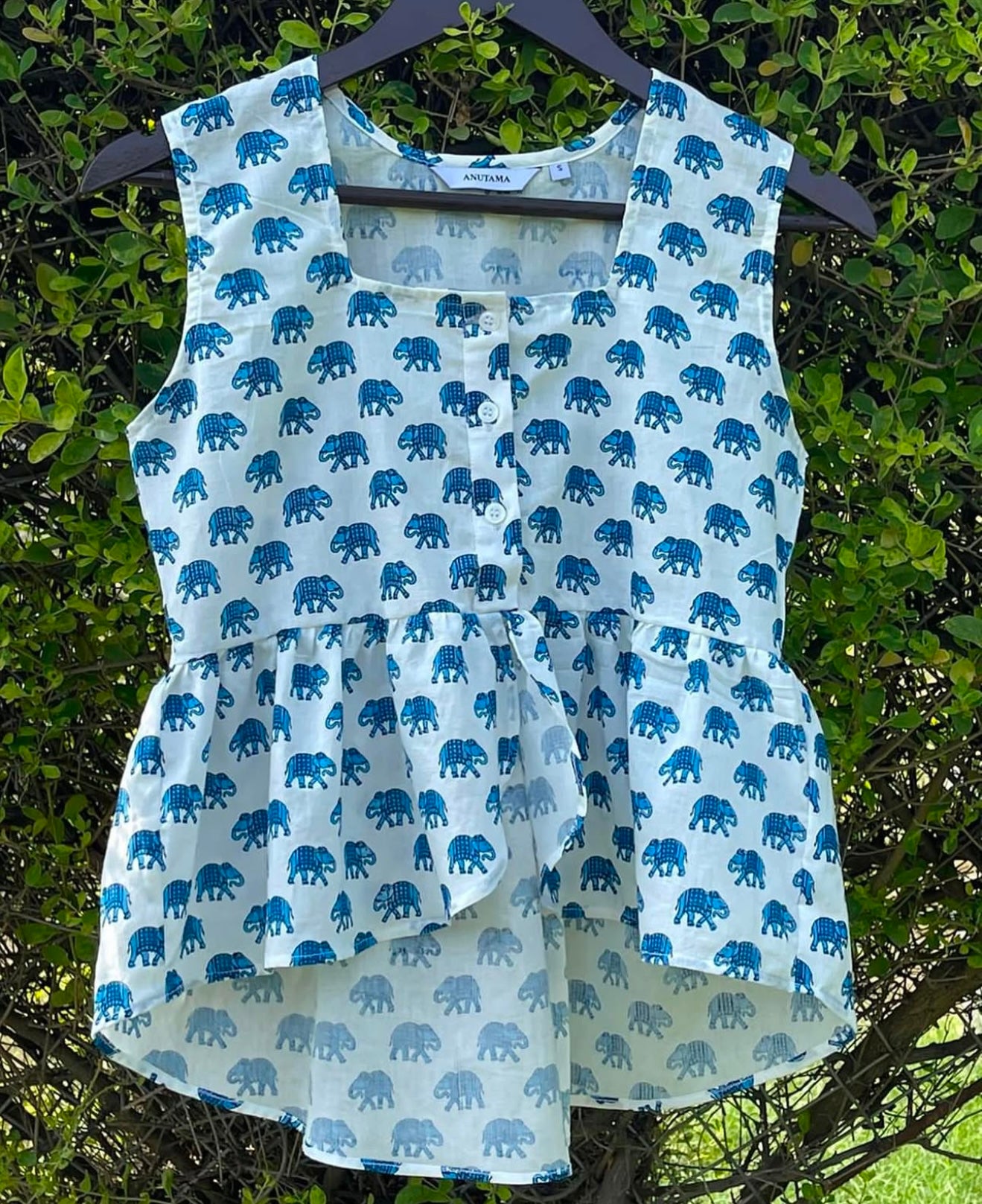 SQUARE NECK UNEVEN TOP