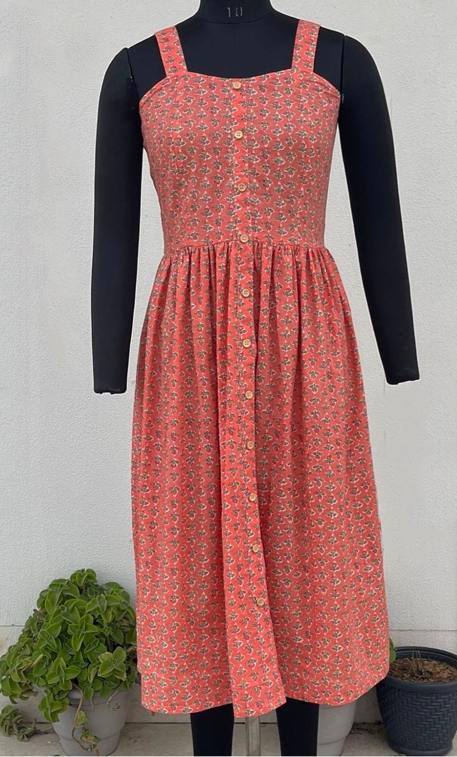 STRAPPED BUTTON DOWN DRESS