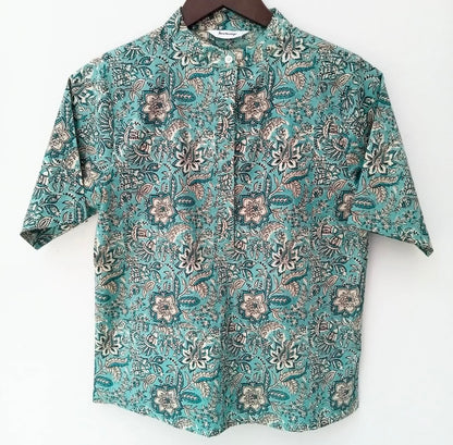 CHINESE COLLARED BOXY SHIRT