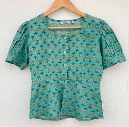 PEPLUM BUTTON DOWN TOP