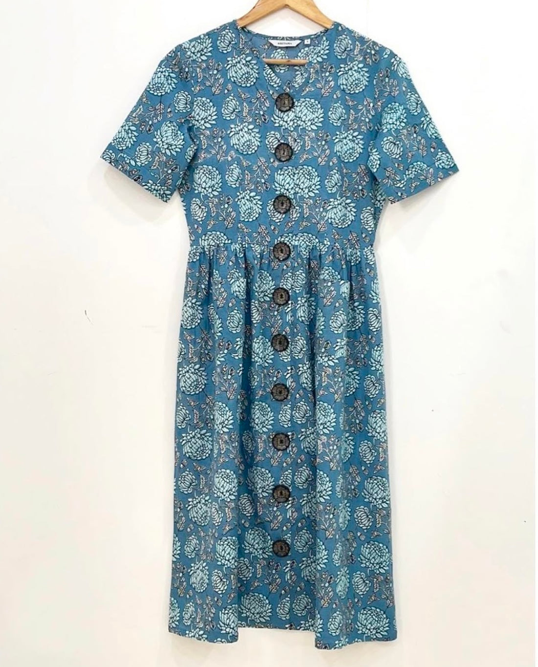 BUTTON STYLED FLARED DRESS