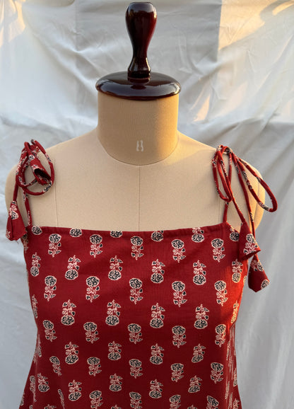 TIE-STRAP MAXI DRESS