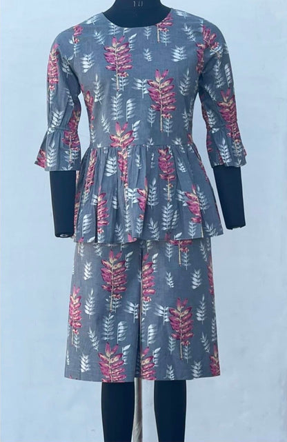 PEPLUM CULOTTE SET
