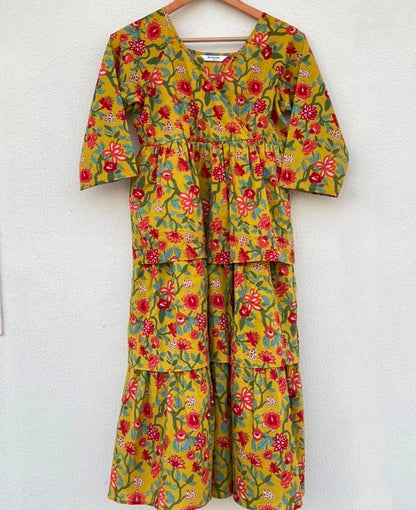 BACK AND FRONT V NECK TIERED DRESS