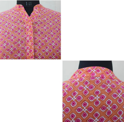 MANDARIN COLLAR SHORT KURTA WITH CURVED HEM