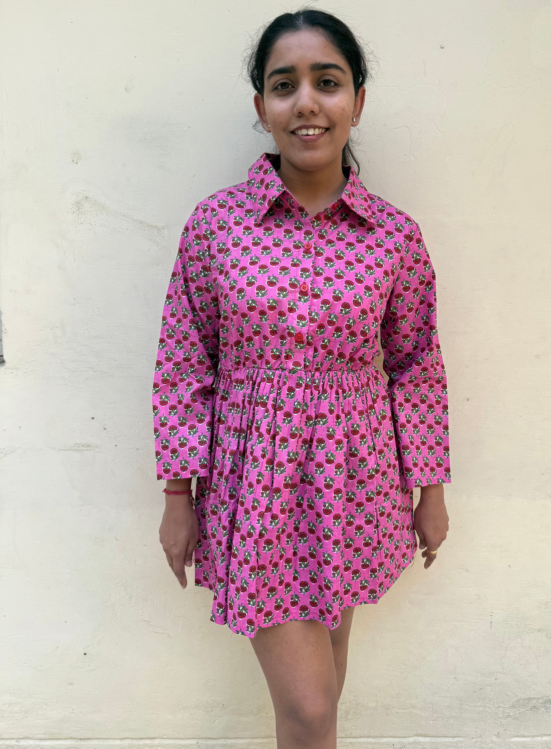 SHIRT CUM DRESS WITH ELASTICATED WAIST