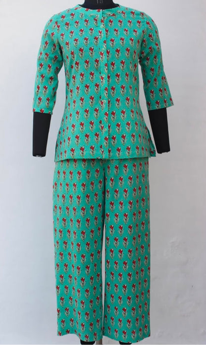 BAND COLLARED BUTTON DOWN LOUNGEWEAR