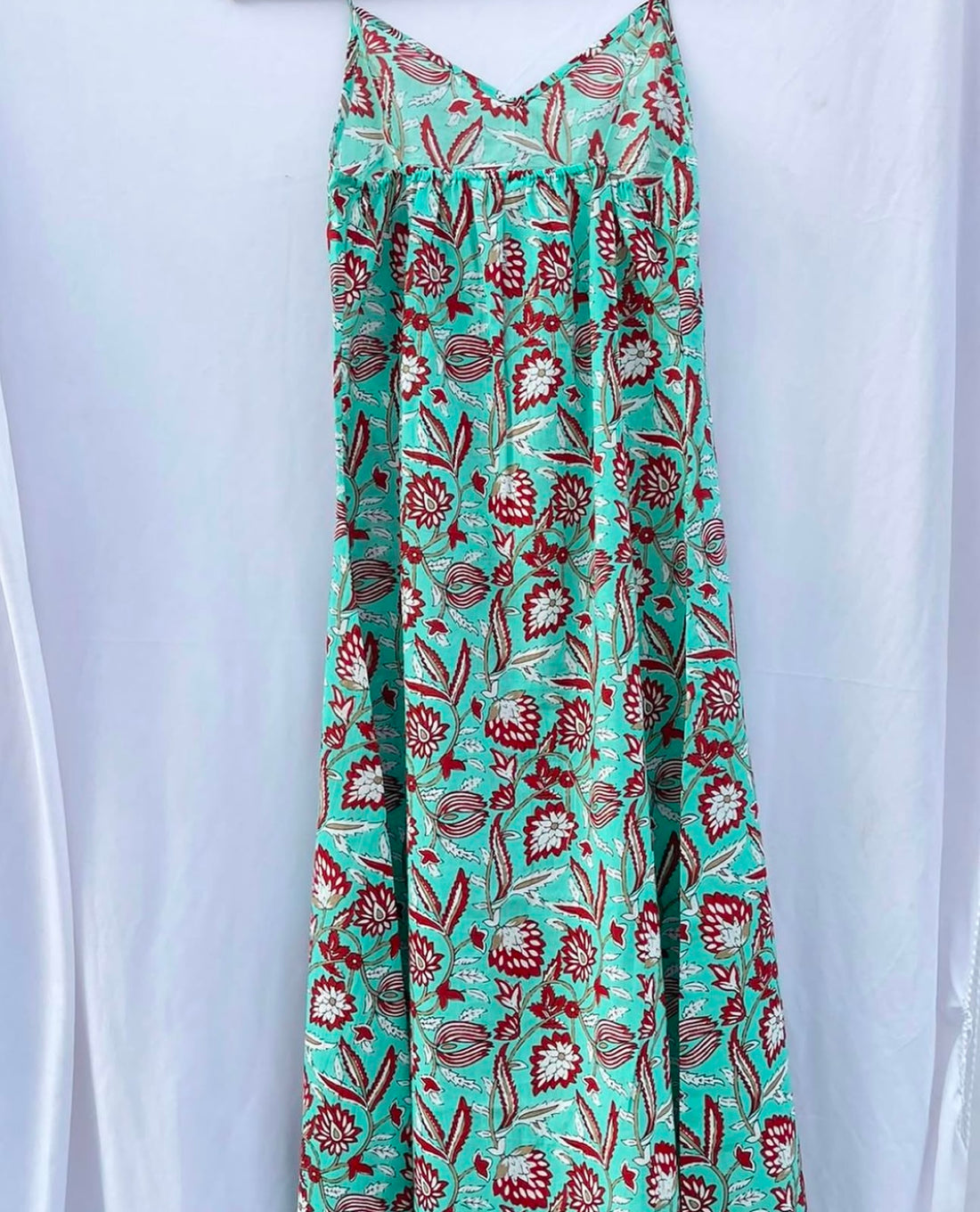 NOODLE STRAP DRESS WITH ELASTICATED BACK