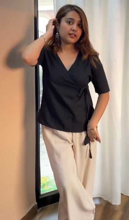SOLID WRAP-ON CO-ORD SET