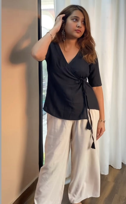 SOLID WRAP-ON CO-ORD SET