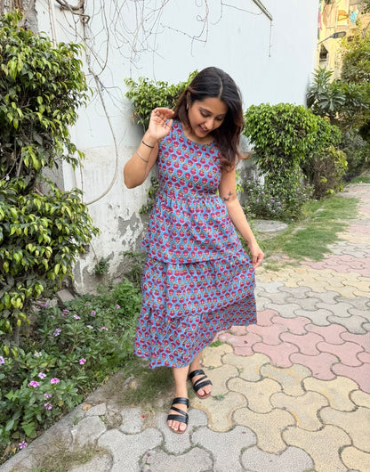OVERLAPPED TIERED DRESS