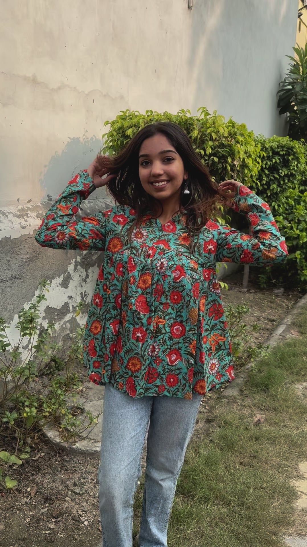 PEPLUM TOP WITH CHURIDAR SLEEVES